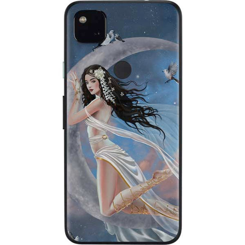 Fairy on Moon with Birds by Nene Thomas Google Pixel 4a Skin